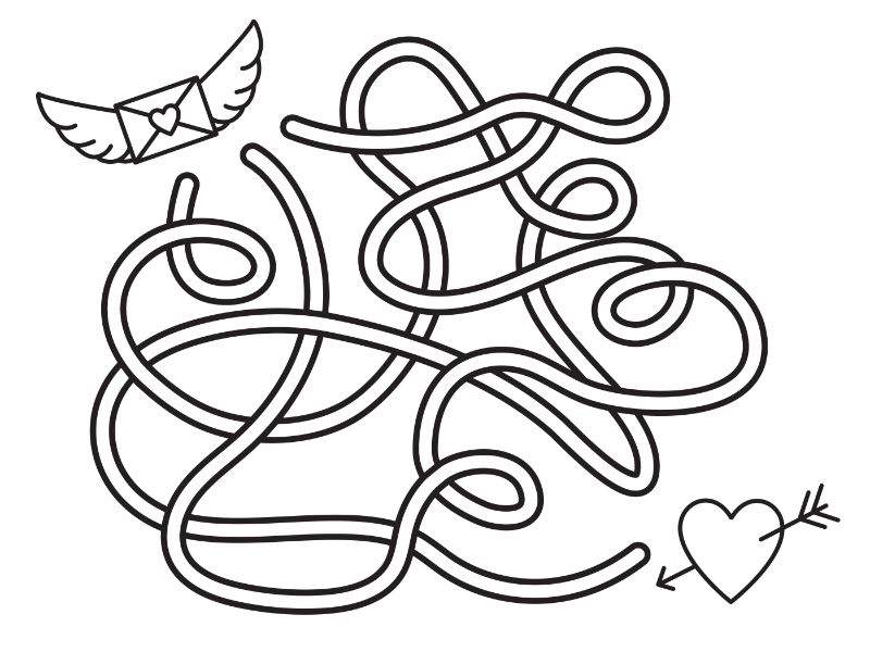 HeartMaze Coloring Page