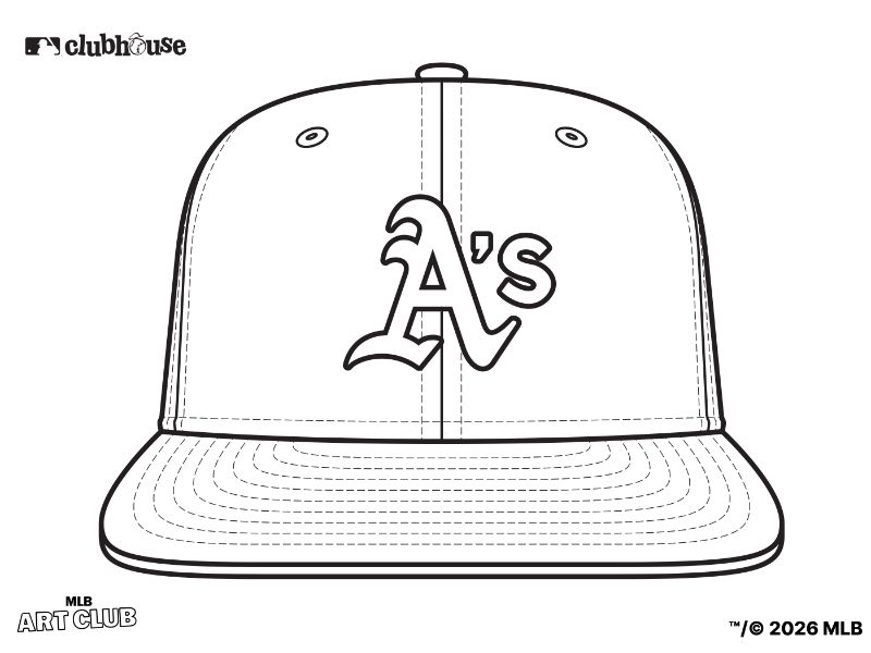 Athletics Hat Coloring Page