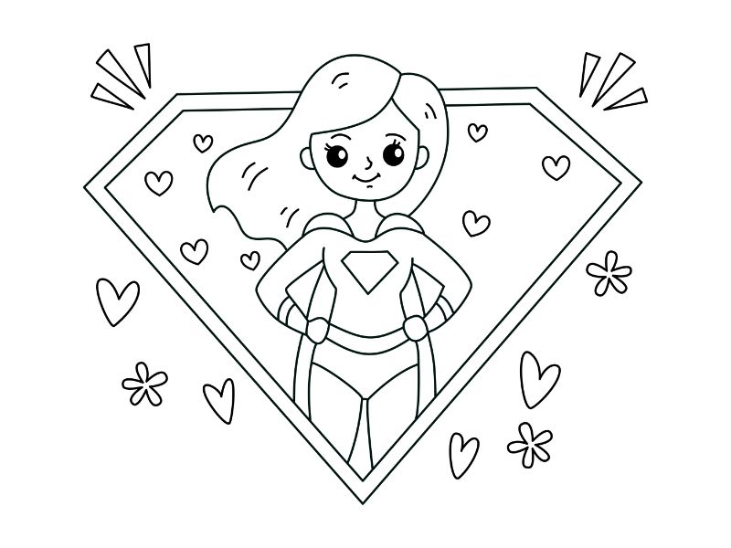 Super MOM Coloring Page
