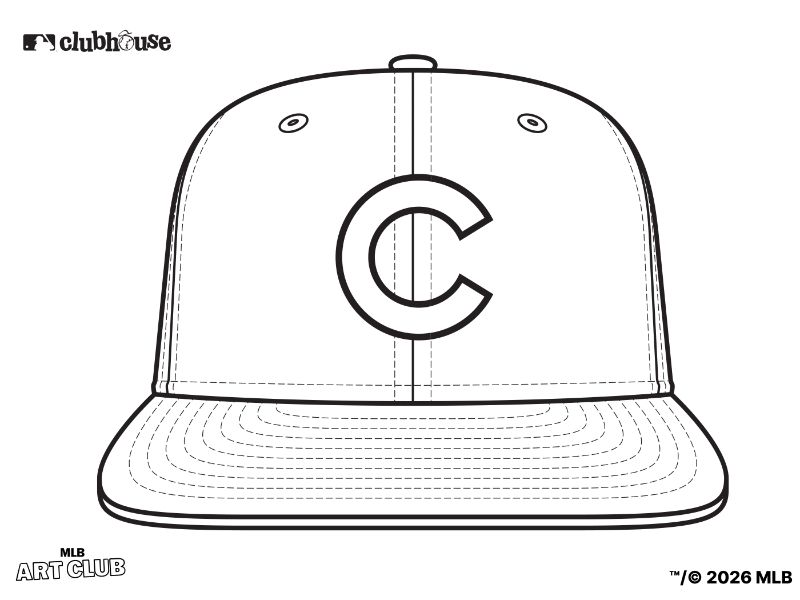Chicago Cubs Hat Coloring Page