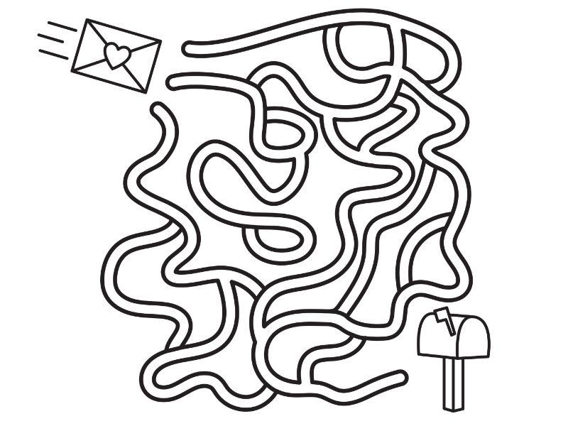 HeartMaze Coloring Page