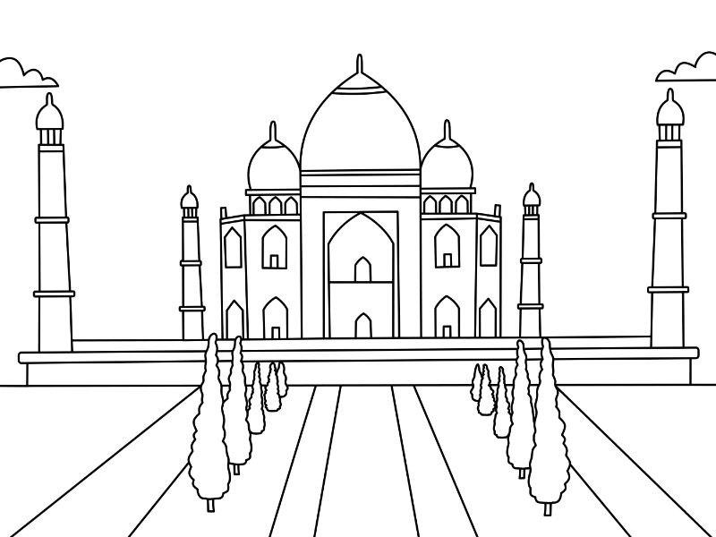 Taj Mahal Coloring Page
