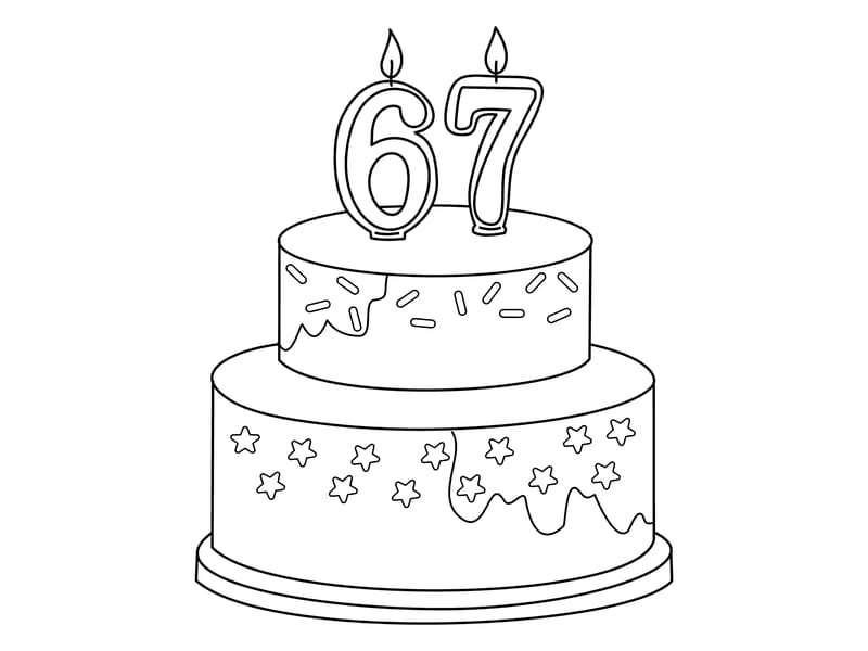 67Cake Coloring Page