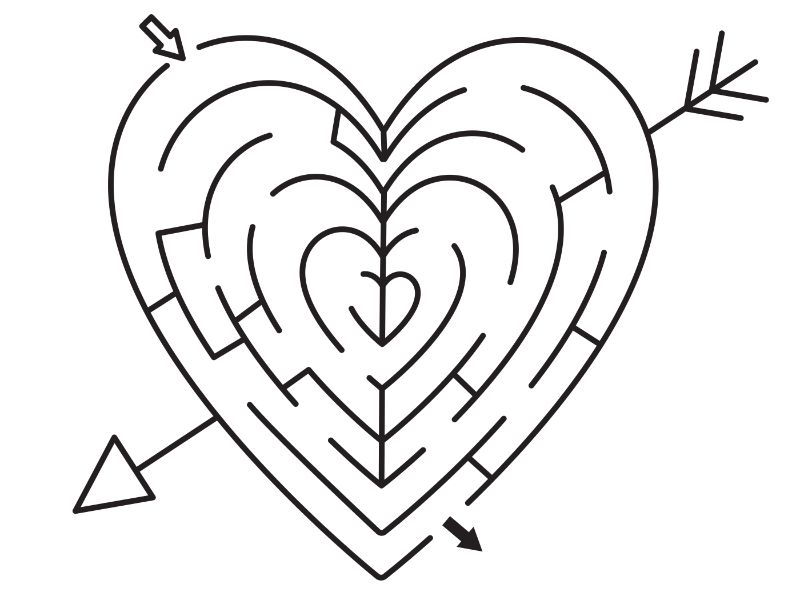 HeartMaze Coloring Page