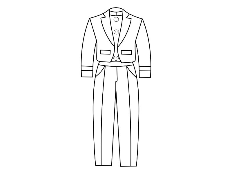 Formal Outfit Coloring Page
