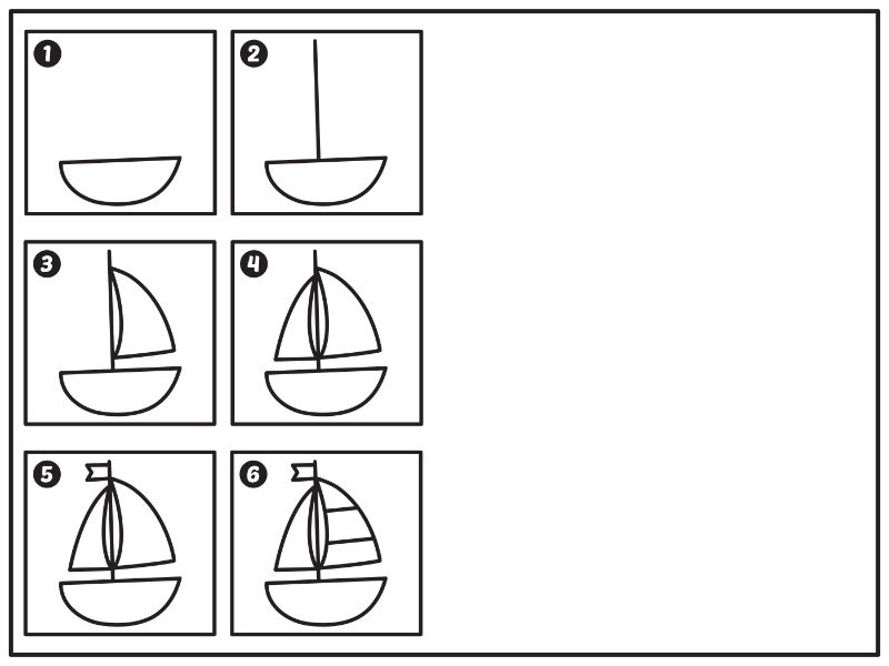 Learn to Draw a Boat Coloring Page