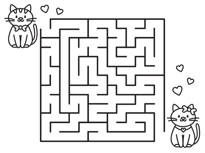 HeartMaze Coloring Page