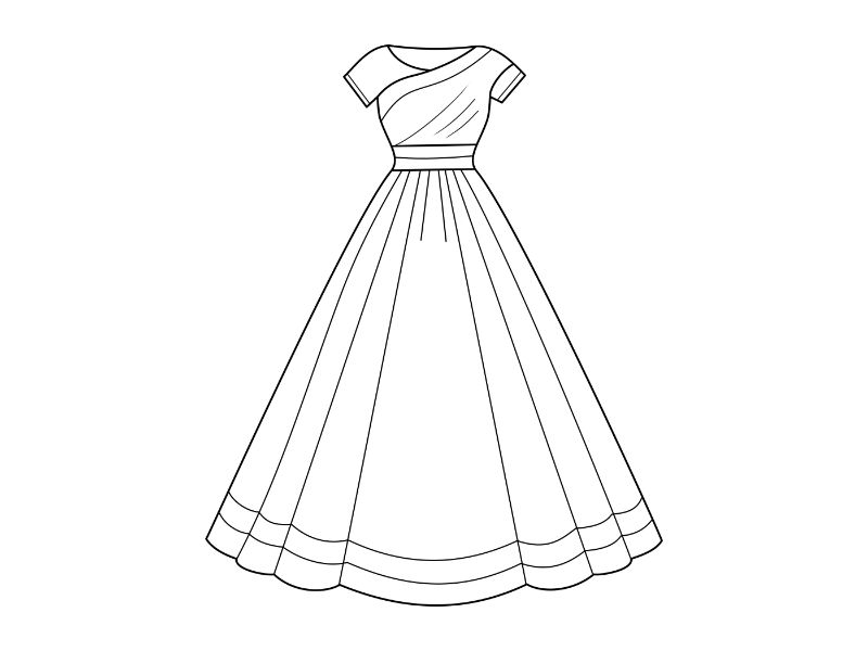 Formal Outfit Coloring Page
