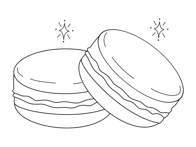 Macaroons Coloring Page