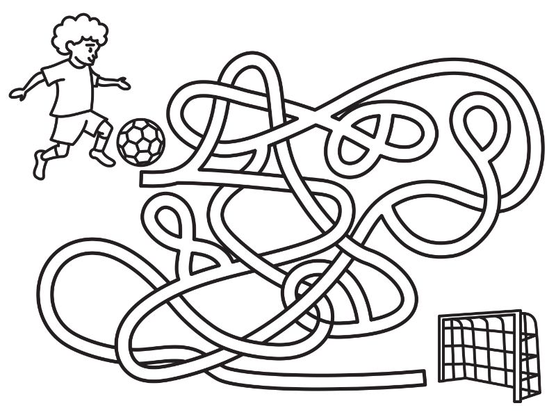 Soccer Maze Coloring Page