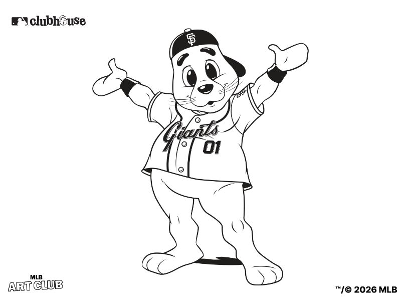 SF Giants Lou Seal Coloring Page