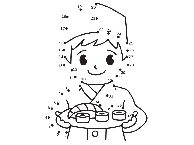 Sushi Dot Coloring Page