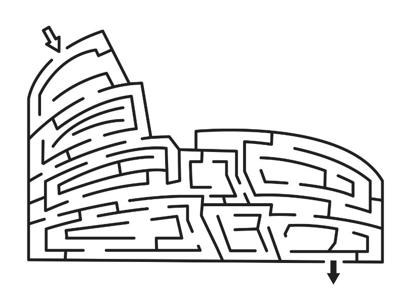 Maze Colosseum Coloring Page