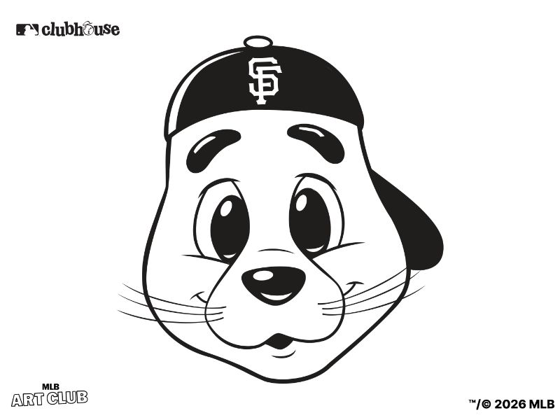 SF Giants Lou Seal Coloring Page