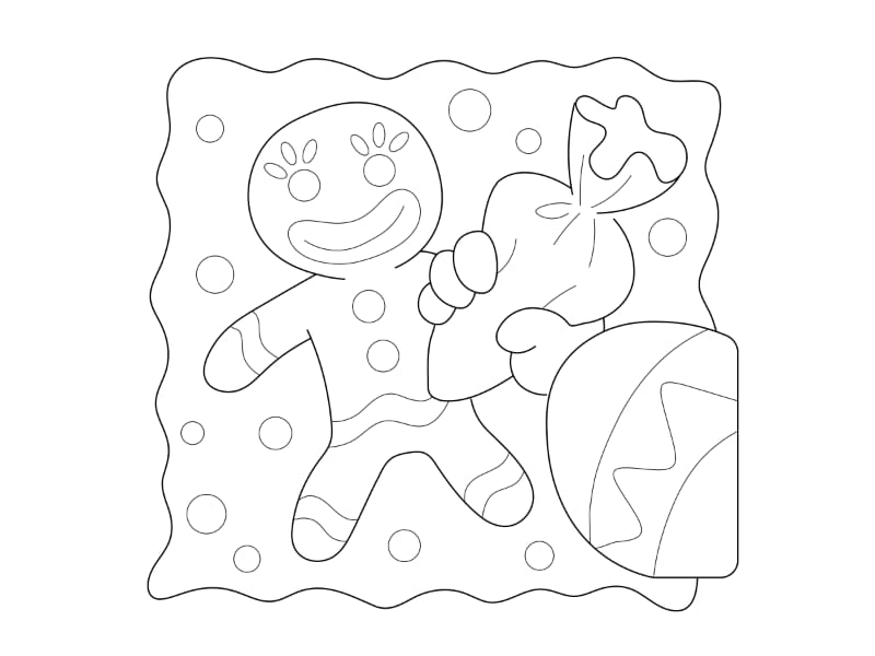 Making Gingerbread Coloring Page