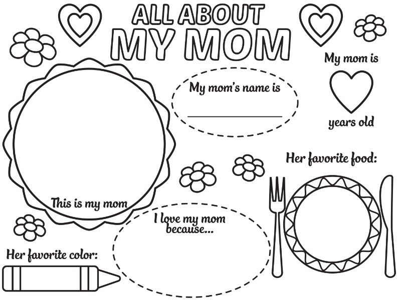 All About Mom Coloring Page