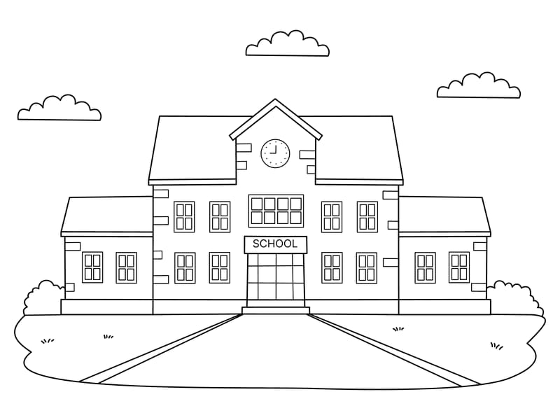 School Coloring Page