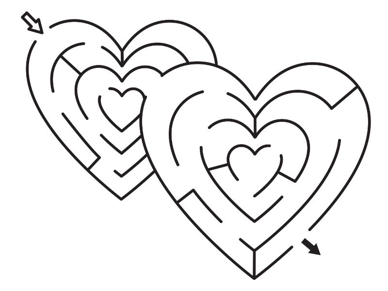 HeartMaze Coloring Page