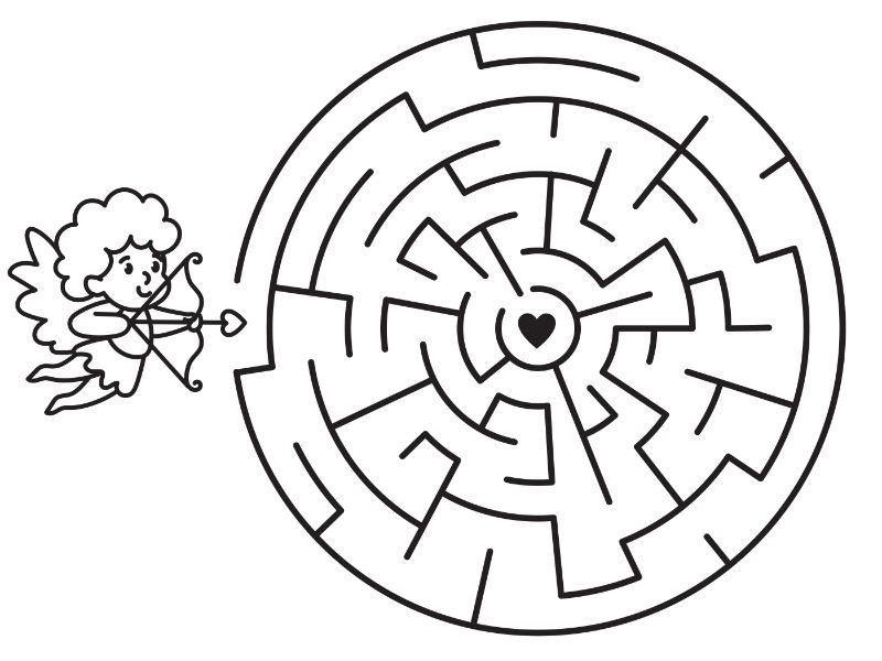HeartMaze Coloring Page