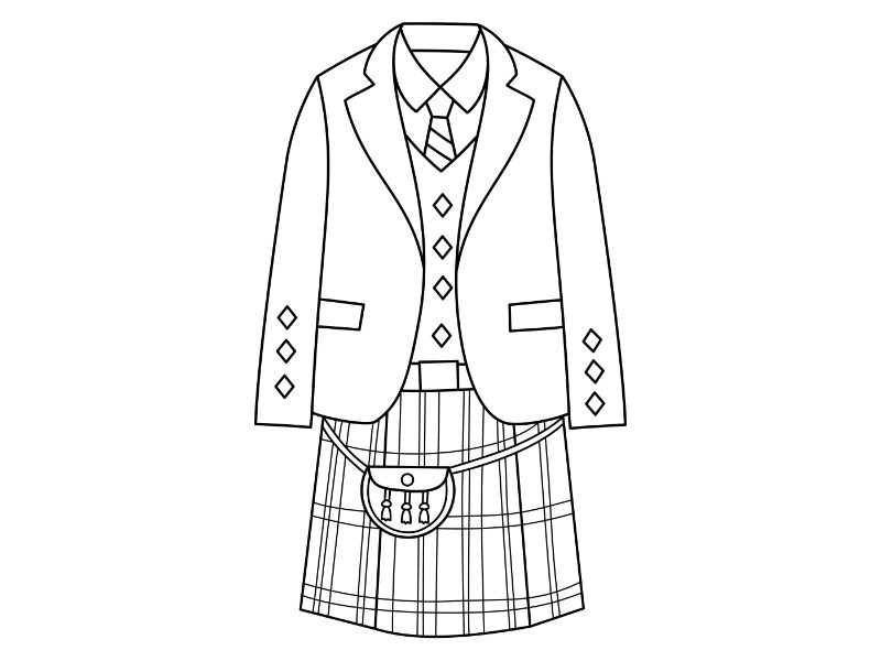 School Uniform Coloring Page