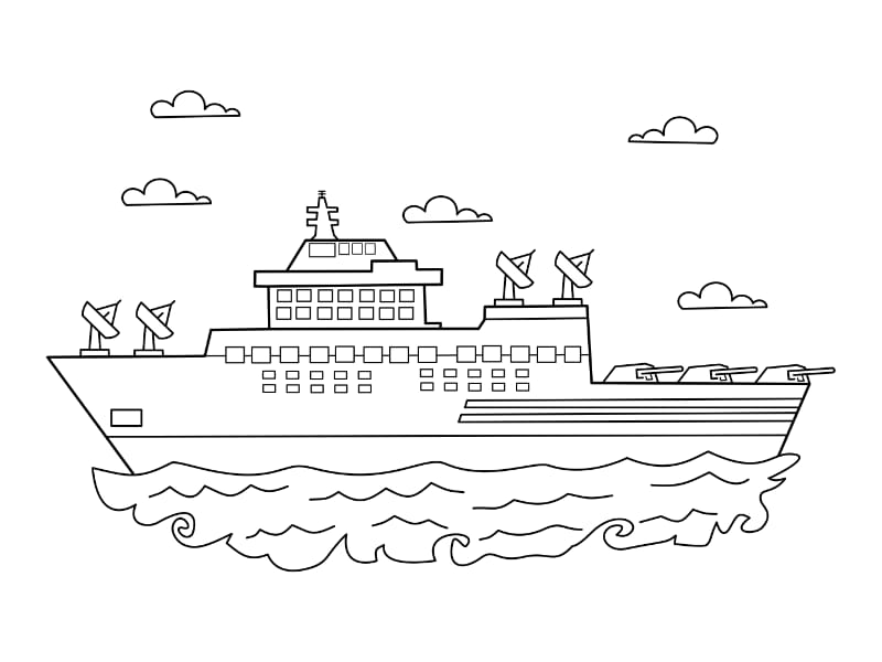 Navy Ship Coloring Page