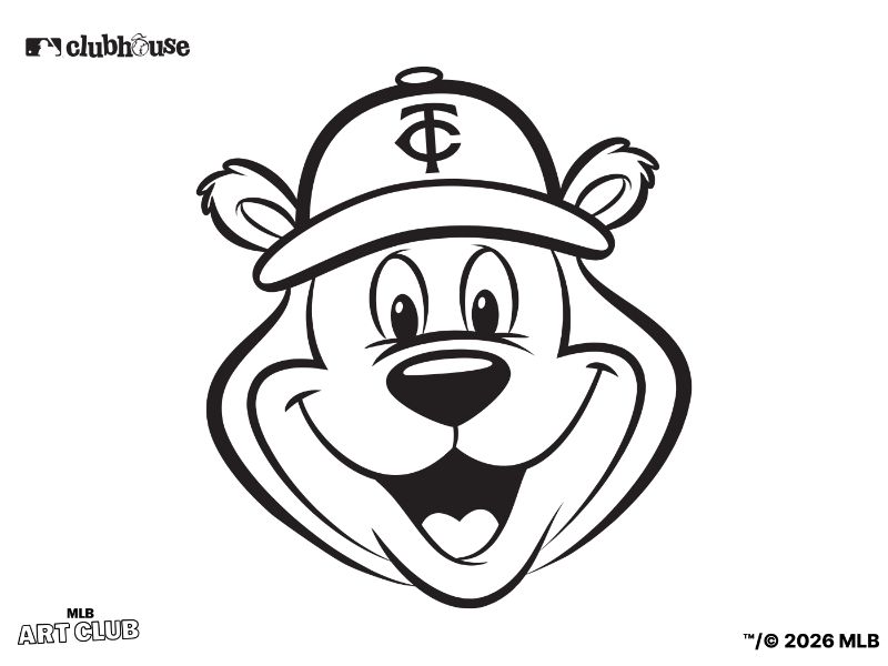 Minnesota Twins T.C. Bear Coloring Page