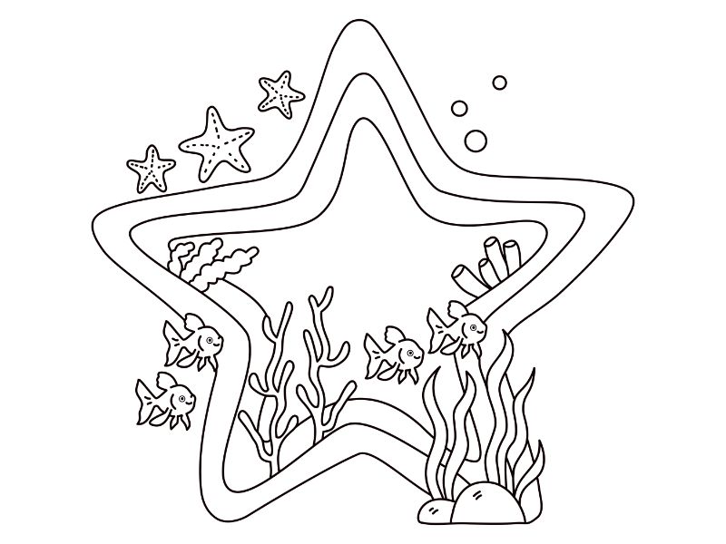 Starfish Star Coloring Page