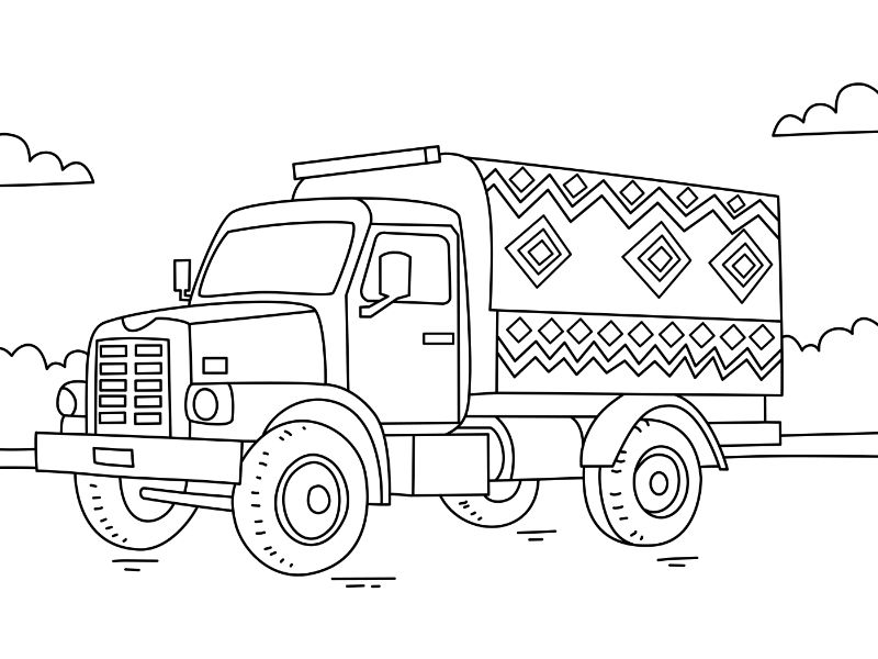 Decorated Truck Coloring Page