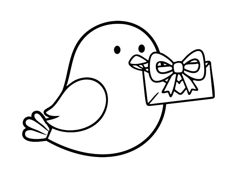 Bird Letter Coloring Page