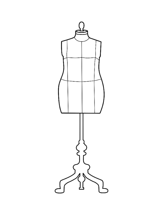 Plus Size Woman Mannequin Coloring Page