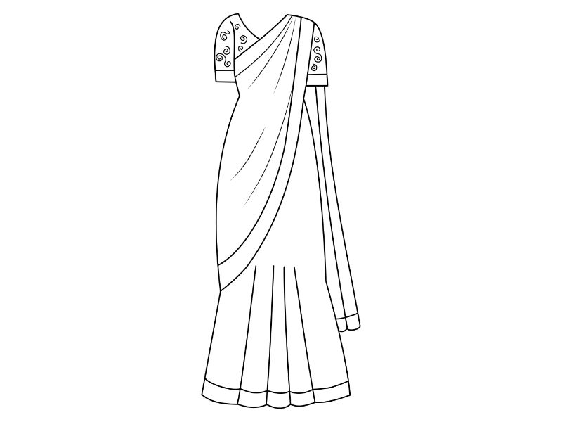 Indian Traditional Dress Coloring Page