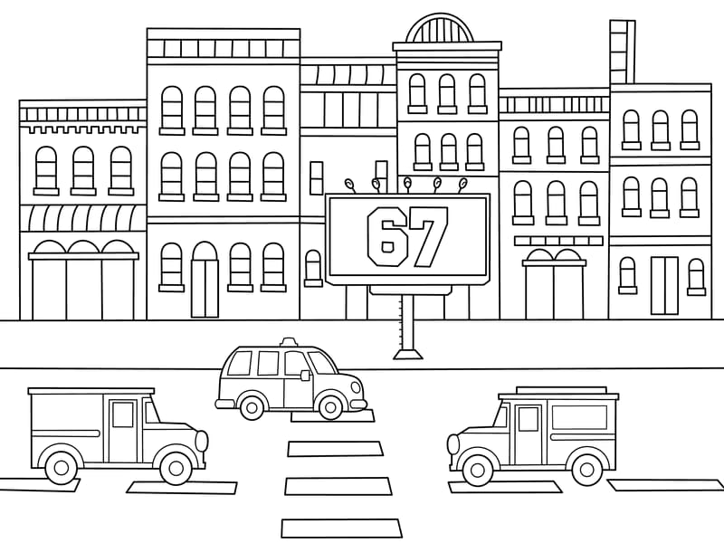 67Town Coloring Page