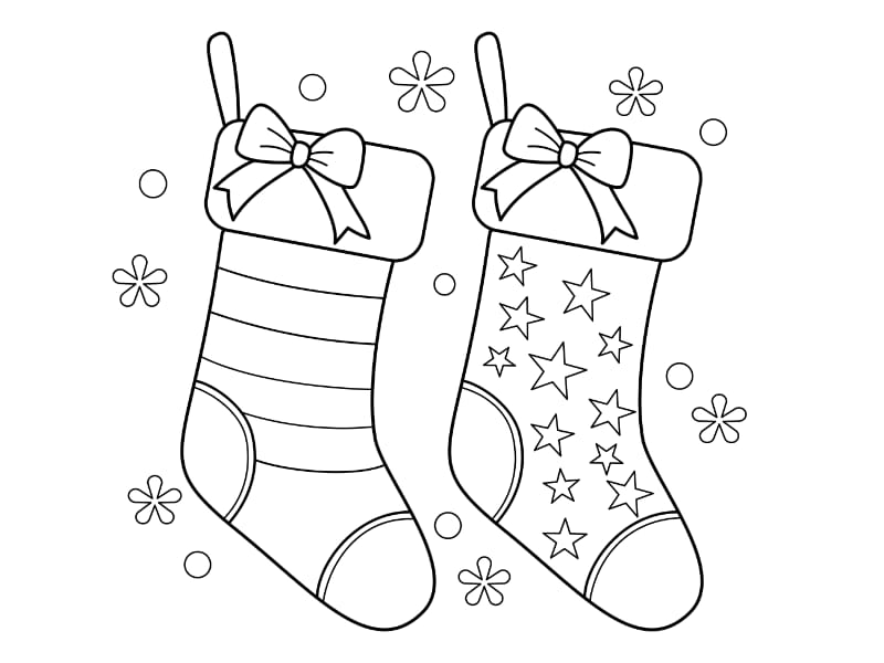 Holiday Stockings Coloring Page