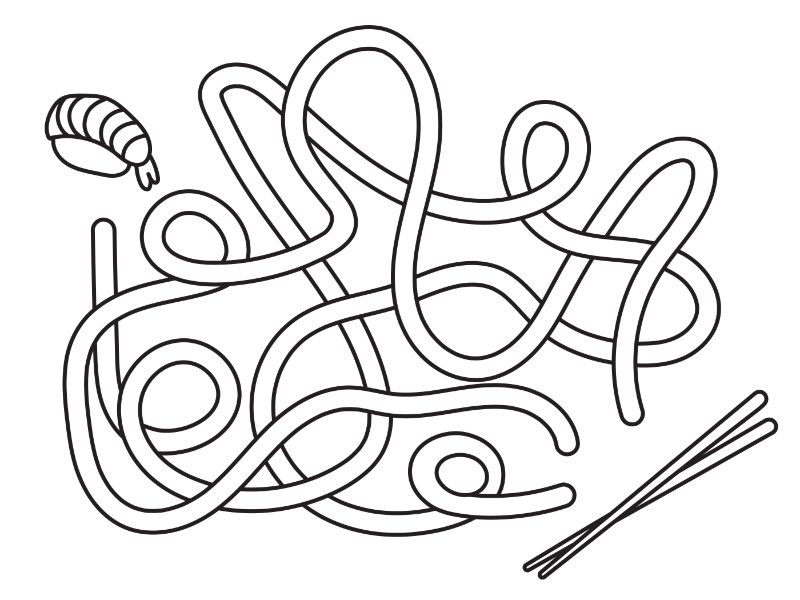 Sushi Maze Coloring Page