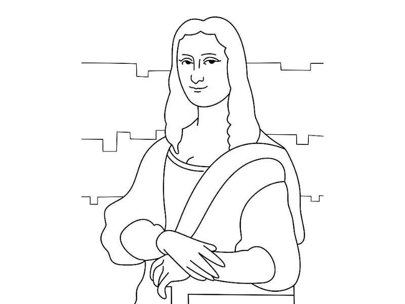 Mona Lisa Coloring Page