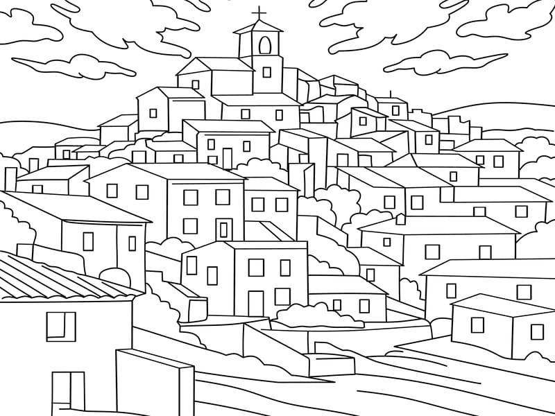 Paul Cézanne - Gardanne Coloring Page