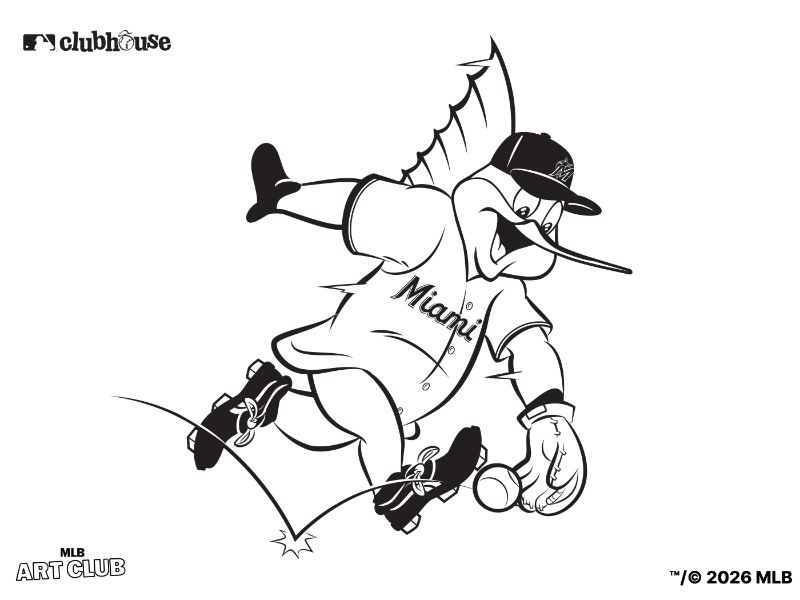 Miami Marlins Billy the Marlin Coloring Page