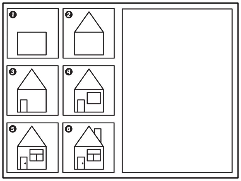 Learn to Draw a House Coloring Page