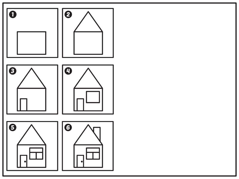 Learn to Draw a House Coloring Page
