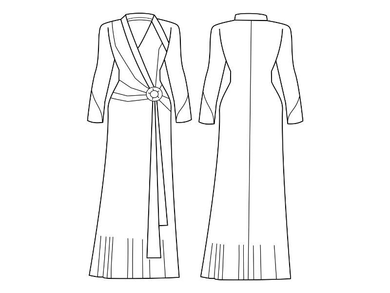 1920's Long Dress Coloring Page