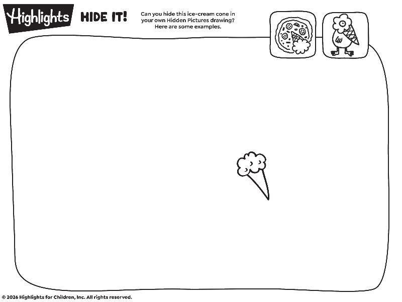 Highlights Hide It Icecream Coloring Page