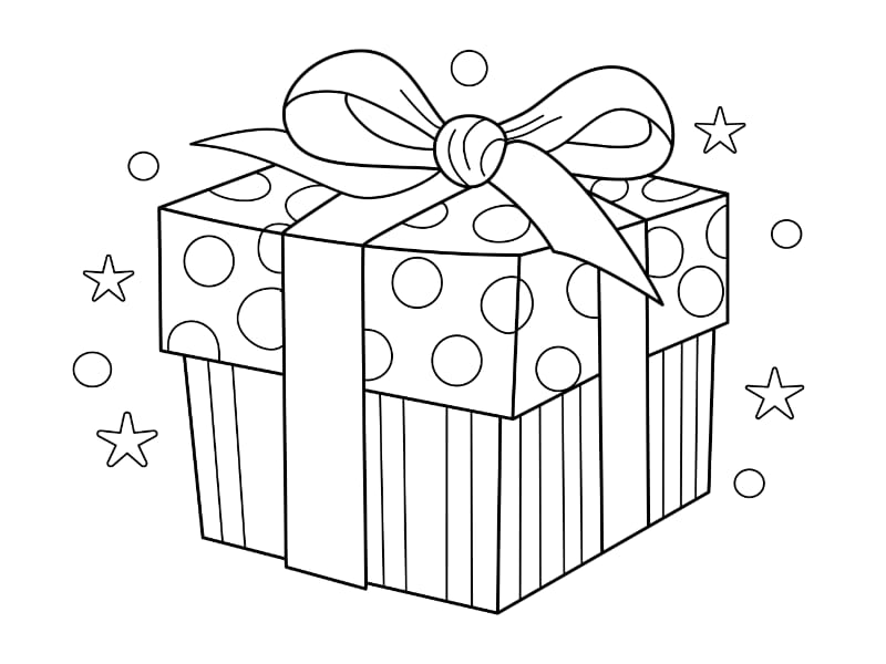 Holiday Gift Coloring Page