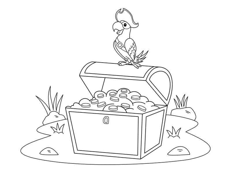 Pirate Parrot Coloring Page