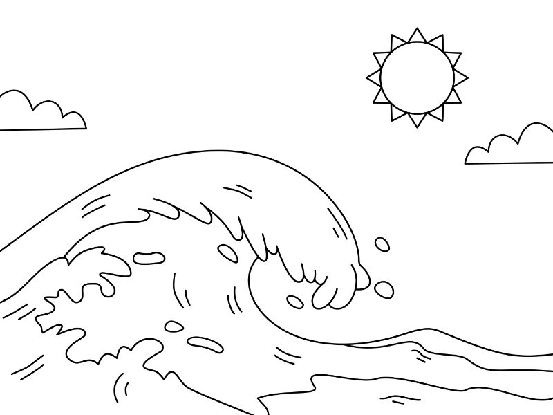 Ocean Wave Coloring Page