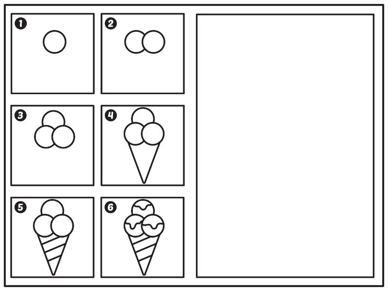 Learn to Draw Ice Cream Cone Coloring Page