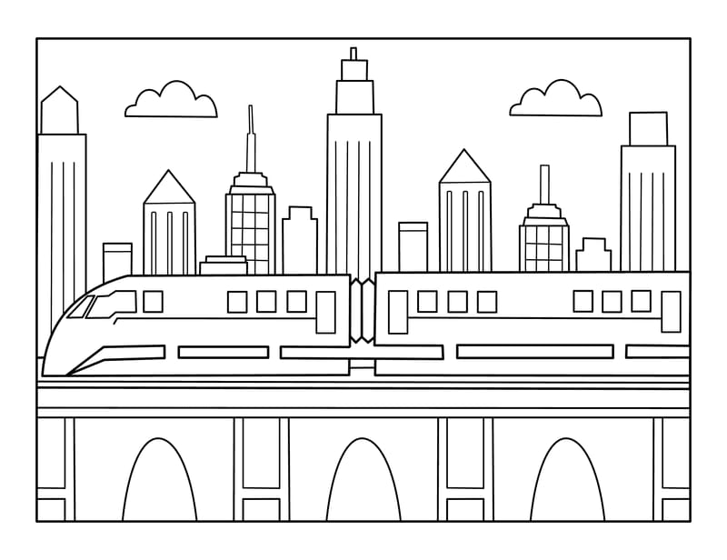 Speed Train Coloring Page