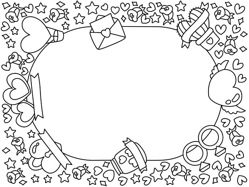 KPOP Photo Frames Coloring Page