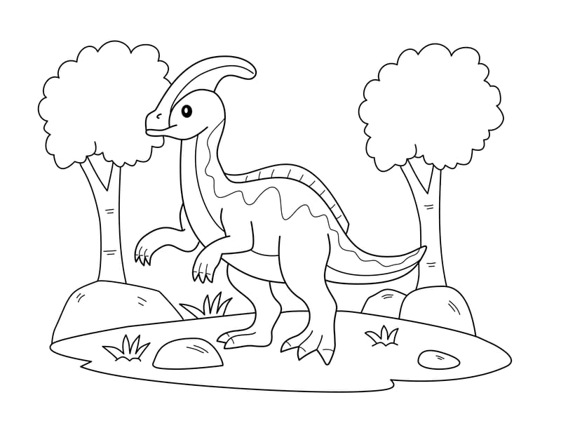 Parasaurolophus Coloring Page