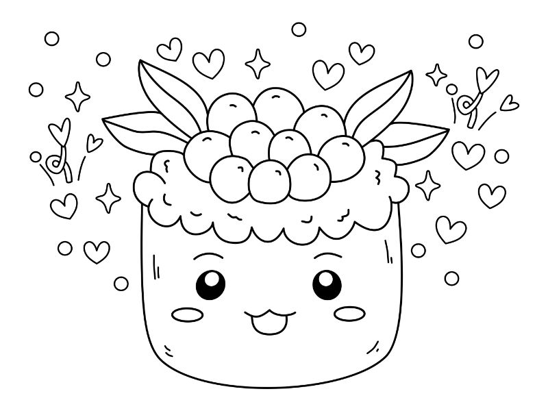 Ikura Gunkan Maki Coloring Page