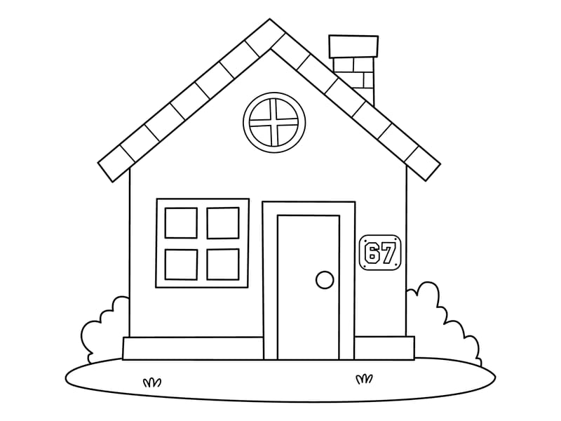 67 House Coloring Page